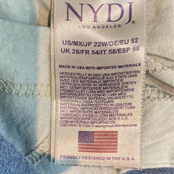 NYDJ dark Wash pull on cropped stretch denim high waisted 12 inch rise jeans 22W - Picture 7 of 7